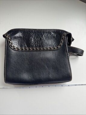 Vintage Genuine Leather Dark Brown Wristlet Clutch Bag | Classic Timeless Style